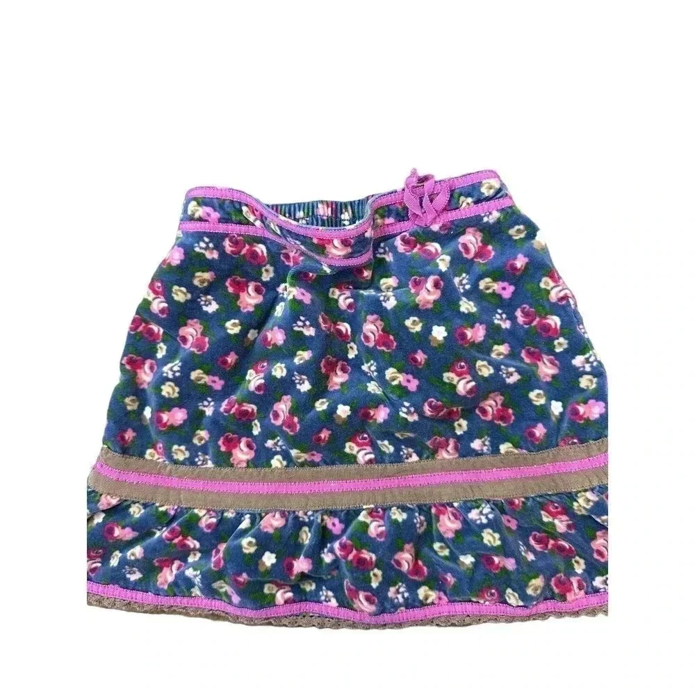 OshKosh Genuine Kids Girl's 2 Pc Floral Print Skirt Corduroy Jacket Outfit Set